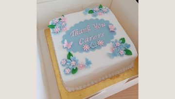 Malvern care home receive lovely thank-you cake from Relative